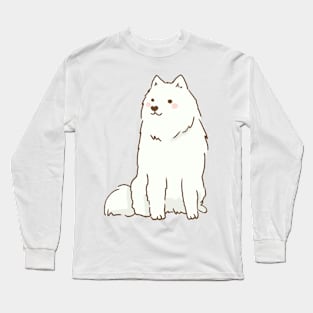 Cute samoyed dog sitting Long Sleeve T-Shirt